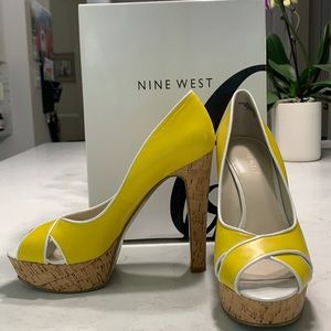 Nine West. Yellow and white. Size 7